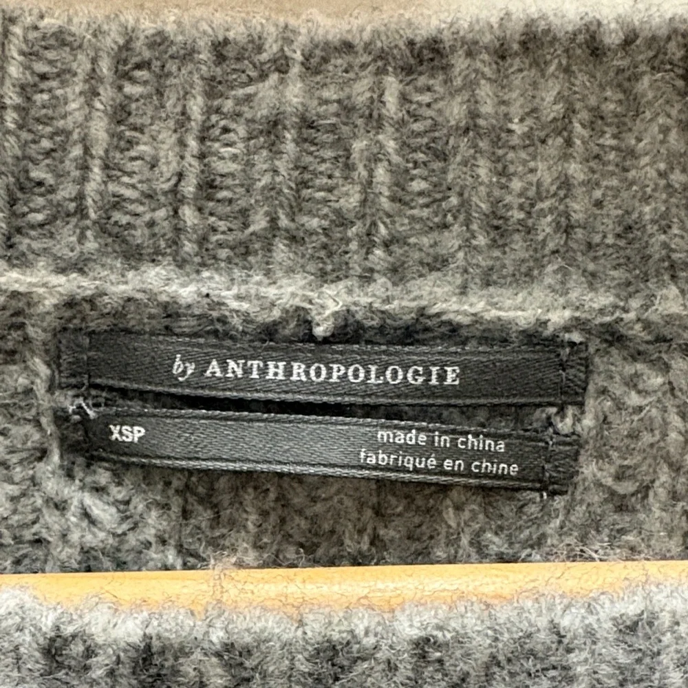 Anthropologie Gray and Yellow Striped Sweater XSP - Picture 2 of 8